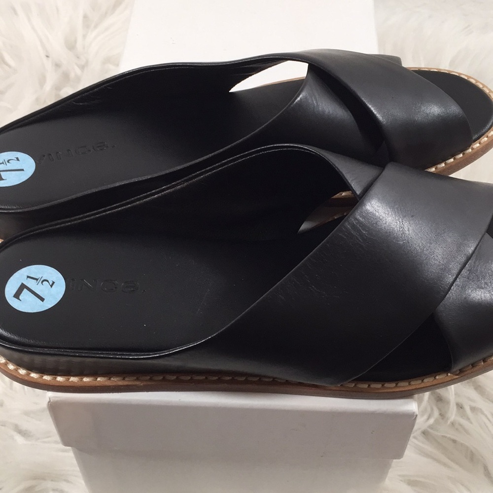 Vince Fairley Leather Wedge Sandals sz. 7.5 new - Picture 8 of 13